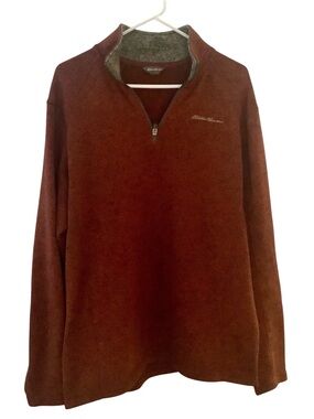 Eddie Bauer Men's Rust Quarter-Zip Pullover